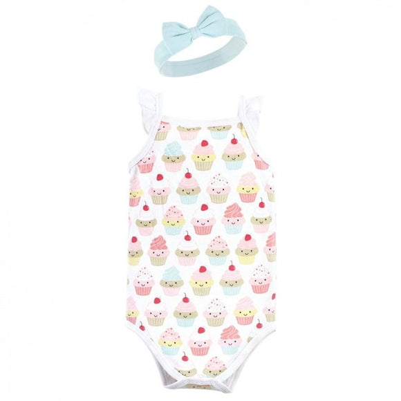 Hudson Baby 6pcs Short Sleeve Bodysuit and Headbands Set