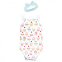 Hudson Baby 6pcs Short Sleeve Bodysuit and Headbands Set