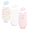 Hudson Baby 6pcs Short Sleeve Bodysuit and Headbands Set