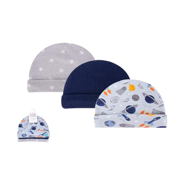 Hudson Baby 3pcs Cap Set (0-6M)