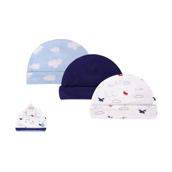 Hudson Baby 3pcs Cap Set (0-6M)