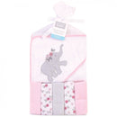 Hudson Baby 5pcs Hooded Towel & Washcloths (Knit Terry)-5