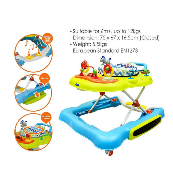 Lucky Baby Jamboree 5 in 1 Multifunction Baby Walker/Pusher/Rocker/Foot Board/Activity Centre