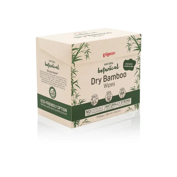 Pigeon Natural Botanical Dry Bamboo Wipes 70 Sheets (1/2/4/6/8 Boxes)(Promo)