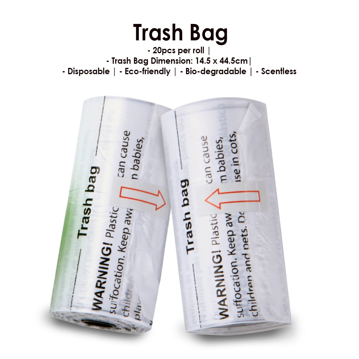 Bonbijou Disposable Trash Bag 20pcs x 5 Rolls - 0