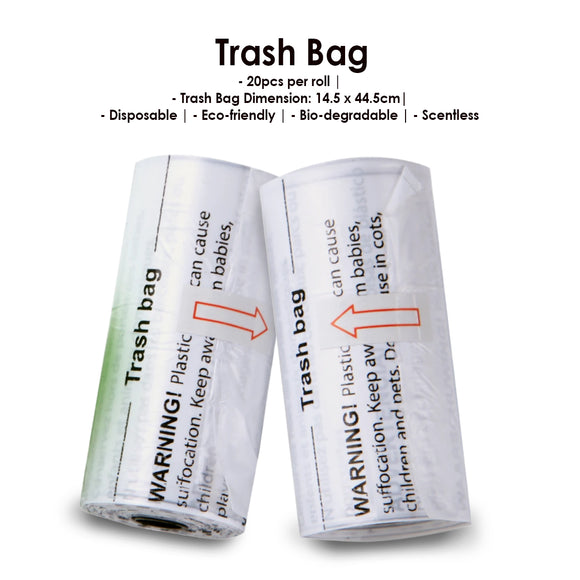 Bonbijou Disposable Trash Bag 20pcs x 5 Rolls