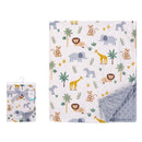 Hudson Baby Print Mink Blanket W Dotted Mink Back-3