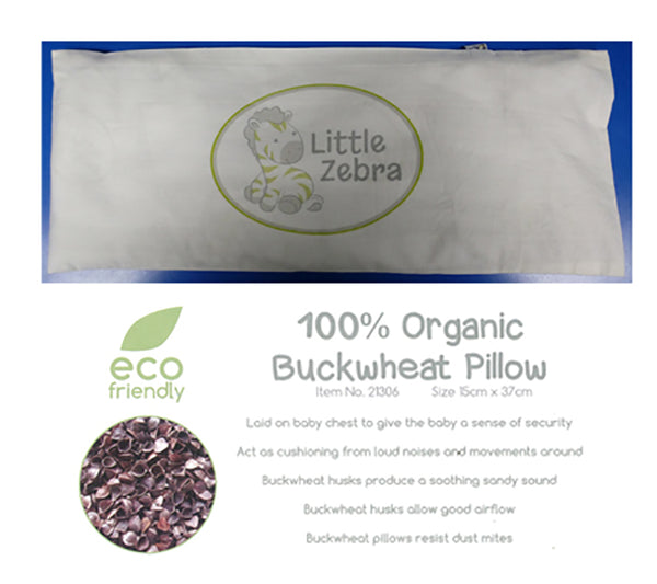 Little Zebra 100% Organic Buckwheat Husks Beanie Beanbag With Case (0-18Mths)