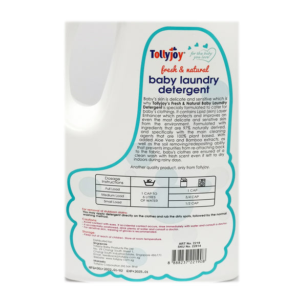 Tollyjoy Fresh & Natural Baby Laundry Detergent Bottle 1000ml