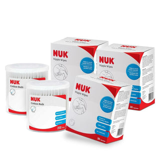 NUK Bundle nipple wipes x3 + cotton buds x2 (Promo)