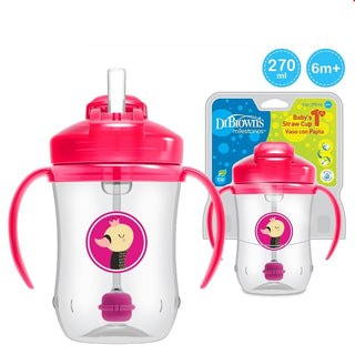 Buy pink Dr Brown's Baby First Straw Cup 270ml