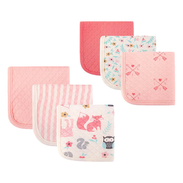 Hudson Baby 6pcs Quilted Washcloths (9x9inch)