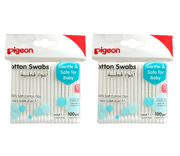 Pigeon Baby Cotton Swabs Plastic Stem (100pcs Per Pack)