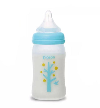 Pigeon SofTouch™ Wide Neck Silicone Glass Nursing Bottle (160ml/240ml)(Promo)