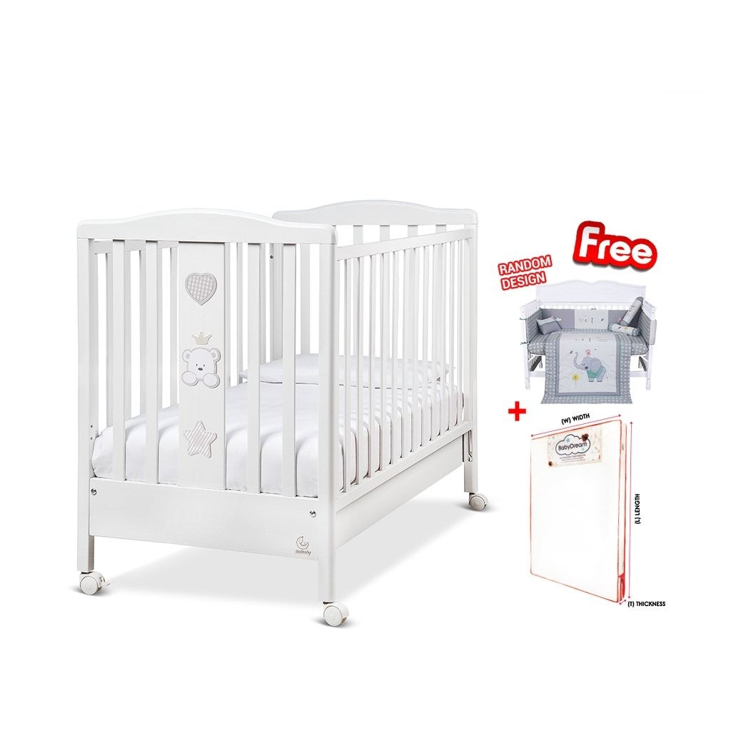 Italbaby Baby Re-Cot with 7 in 1 Premium Bedding Set and Anti-Dustmite ...