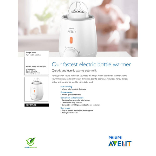 Philips Avent Fast Bottle Warmer + 2 Bottles (Promo)