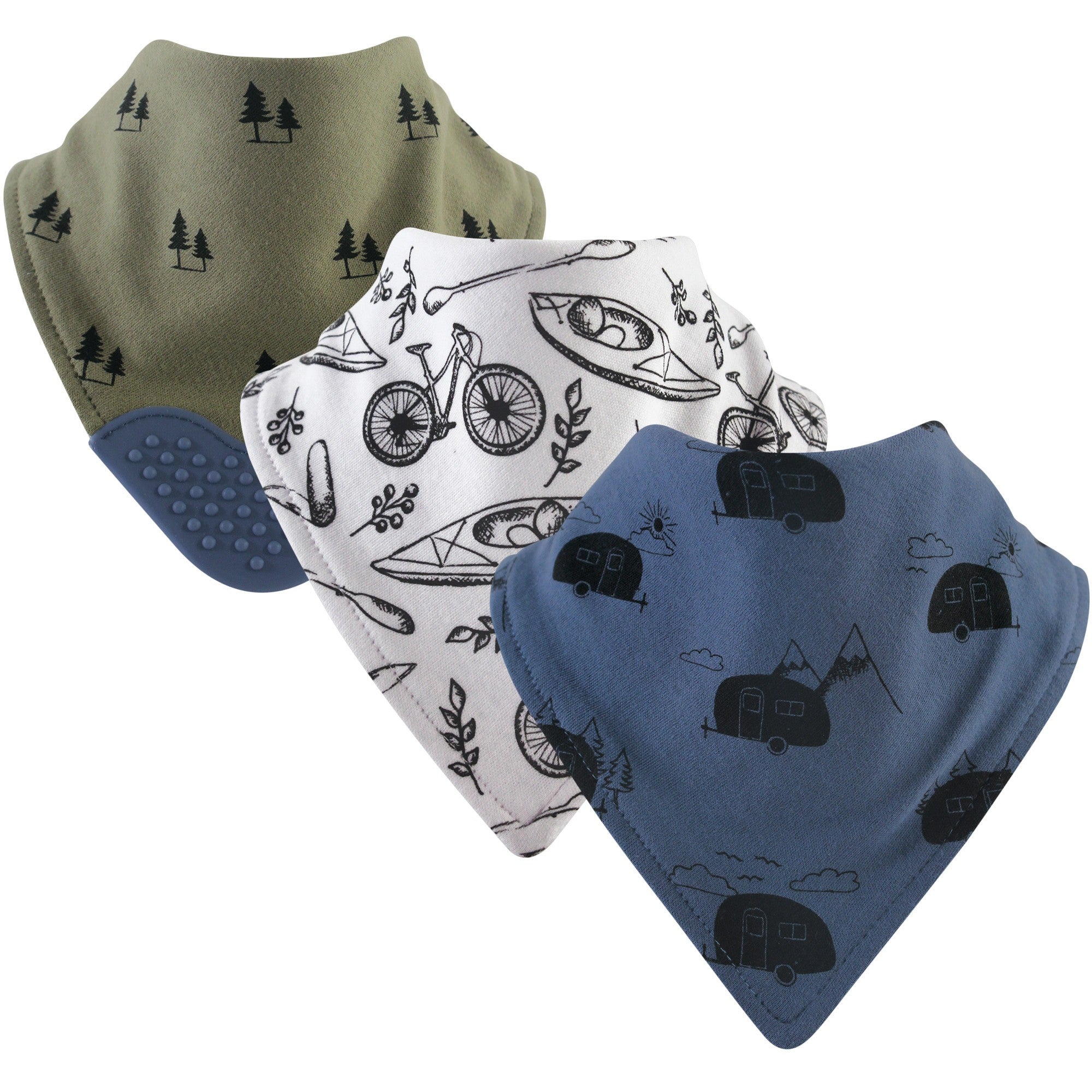 Hudson Baby 3pc Bandana Bibs With Teether - 0