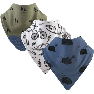 Hudson Baby 3pc Bandana Bibs With Teether - 0