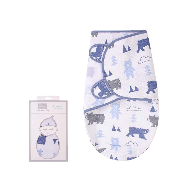 Hudson Baby Quilted Swaddle Wrap (0-3m)