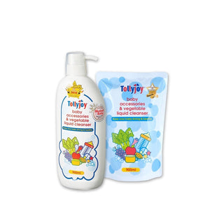 Tollyjoy Baby Accessories and Vegetable Liquid Cleanser 900ml Bottle with 1 Refill pack (Promo)