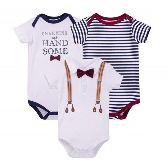 Hudson Baby 3pcs Bodysuit Short Sleeve Set (0-3m/3-6m/6-9m/9-12m)