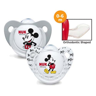 Buy grey-white NUK Mickey Silicone Soother 2pcs