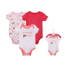 Hudson Baby 3pcs Body Suit Set - Girls Design (0-3m/3-6m)-3