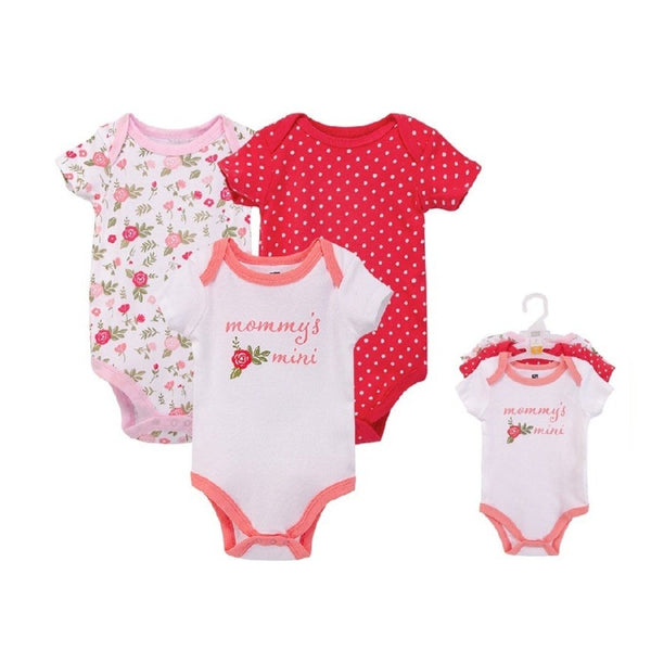 Hudson Baby 3pcs Body Suit Set - Girls Design (0-3m/3-6m)