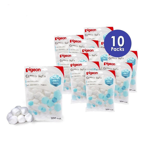 Pigeon Bundle Baby Wipes (12 Packs) and Cotton Balls (10 Packs) (Promo)