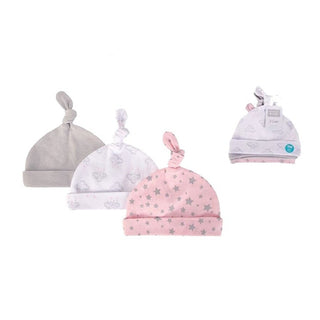 Hudson Baby 3pcs Knot Hats (0-6m)