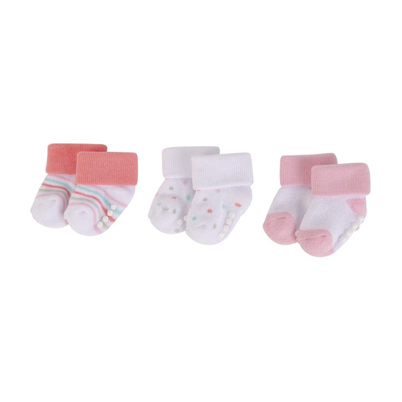 Luvable Friends 3pcs Baby Terry Socks With Non-Skid