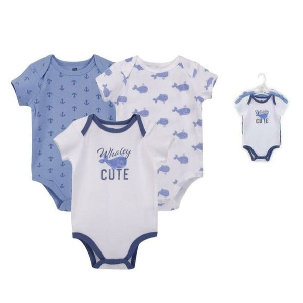 Hudson Baby 3pcs Bodysuit Short Sleeve Set (0-3m/3-6m/6-9m/9-12m)