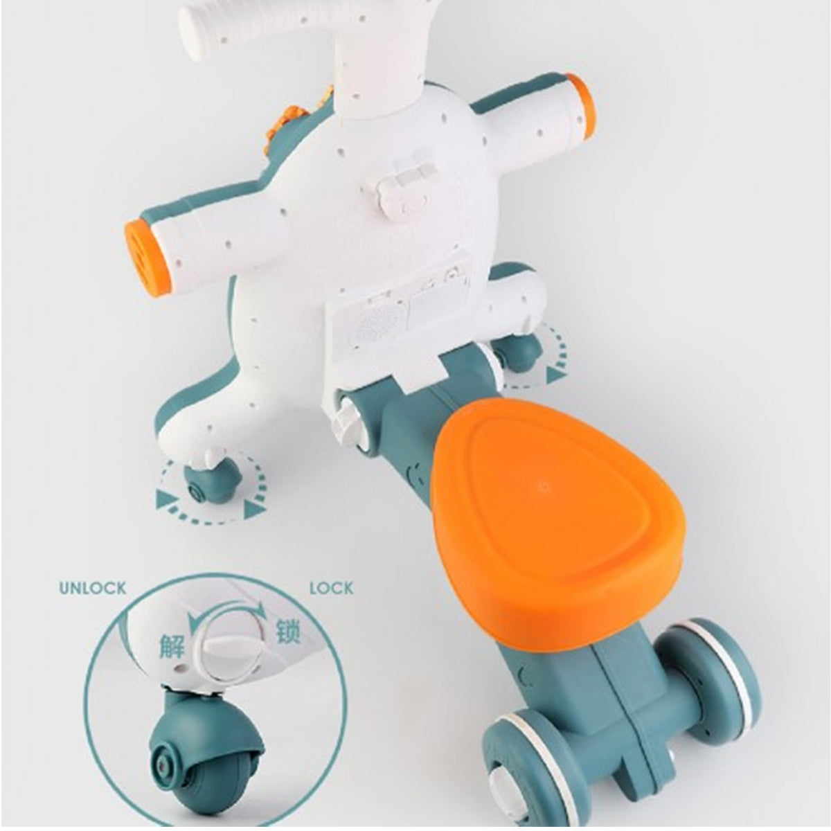 Lucky Baby 3 In 1 Musical Baby Pusher/Roller/Scooter