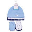 Hudson Baby 3pcs Caps & 4pcs Scratch Mitten Set (0-6m)