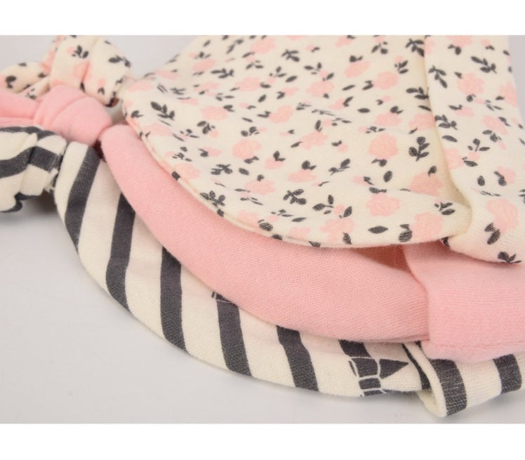Hudson Baby 3pcs Knot Hats (0-6m)