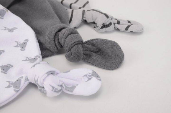 Hudson Baby 3pcs Knot Hats (0-6m)