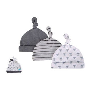 Hudson Baby 3pcs Knot Hats (0-6m)