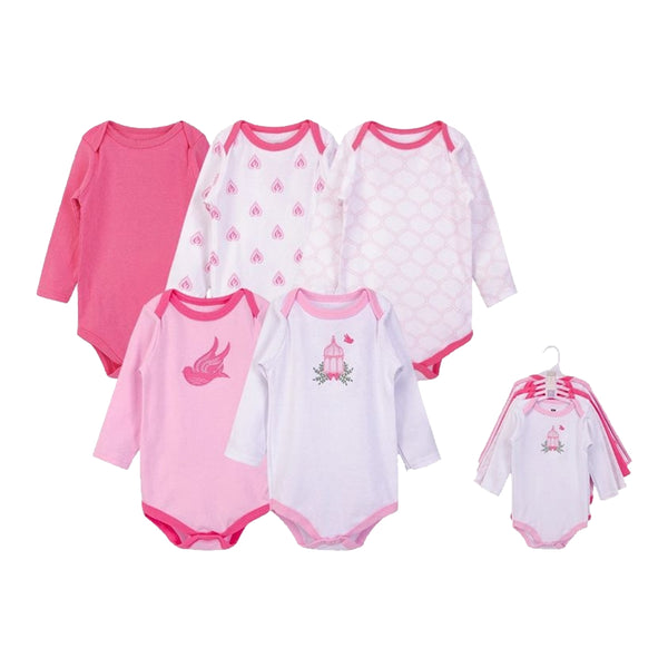 Hudson Baby 5pcs Bodysuit With Long Sleeve (Girl)(0-3m/3-6m/6-9m/9-12m)