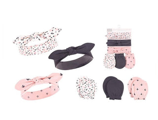Buy berry-floral Hudson Baby 6pcs Headbands & Scratch Mittens Set