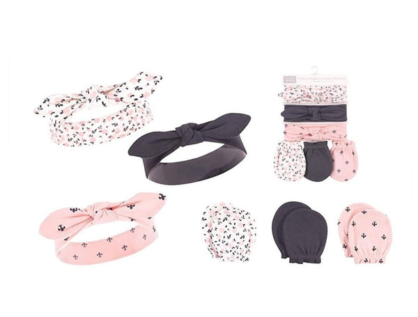 Hudson Baby 6pcs Headbands & Scratch Mittens Set