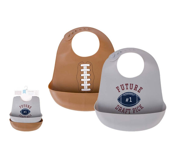 Hudson Baby 2pcs Silicone Bibs