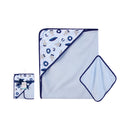 Hudson Baby 1pc Hooded Towel & Washcloths (Woven Terry)-2