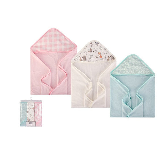 Hudson Baby 3pcs Knit Terry Hooded Towel