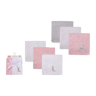 Buy pink-cloud Hudson Baby 6pcs Washcloths (10x10inch) (Woven Terry)