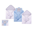 Hudson Baby 3pcs Knit Terry Hooded Towel-3
