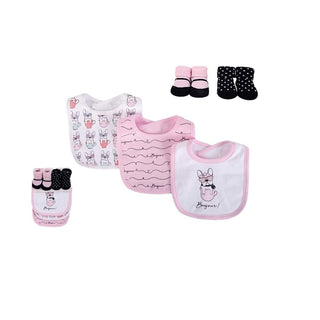 Hudson Baby 5pcs Bib & Socks Set