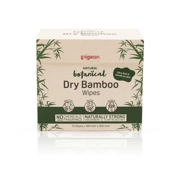 Pigeon Natural Botanical Dry Bamboo Wipes 70 Sheets
