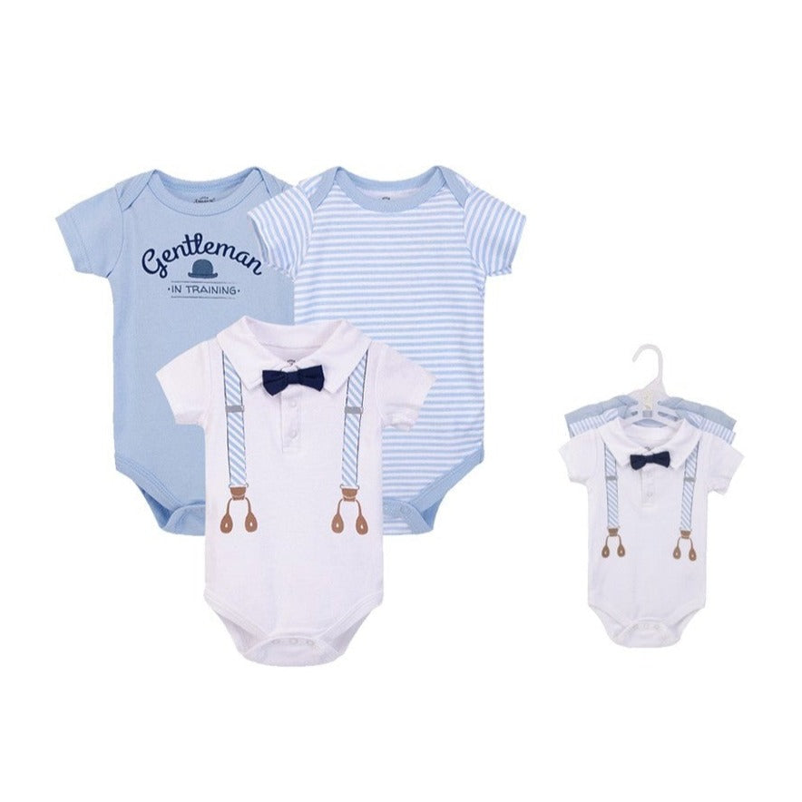 Hudson Baby 3pcs Bodysuit Short Sleeve Set (0-3m/3-6m/6-9m/9-12m) - 0