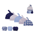 Hudson Baby 5pcs Cap & 3pcs Scratch Mitten Set (0-6m)