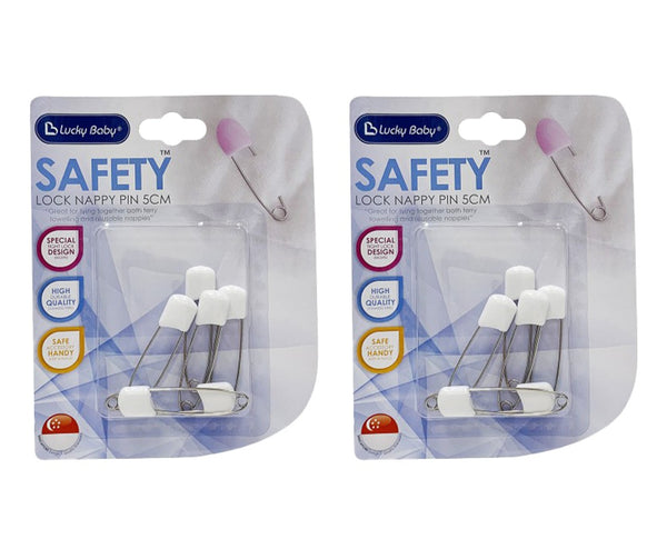 Lucky Baby Safety™ Lock Nappy Pins (5cm) (Bundle of 2)